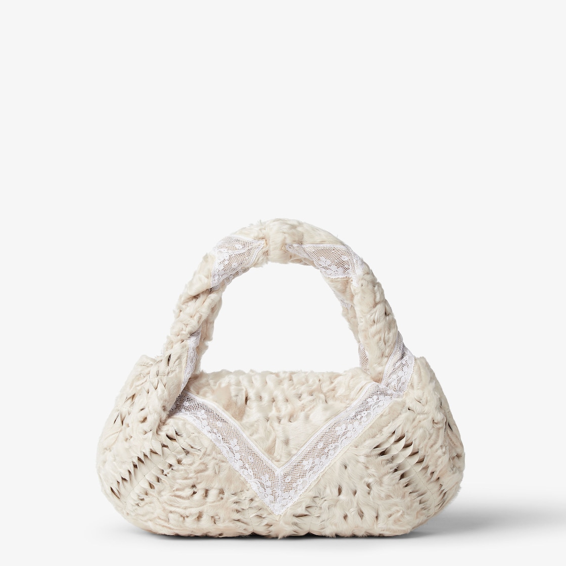 FENDI Spy Small Off-white inlaid Swakara fur and leather bag - Image 2